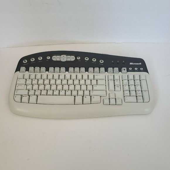 Microsoft Multimedia Keyboard 1.0a KB-0168 Wired. White/Gray/Black Pre-owned - Picture 11 of 12